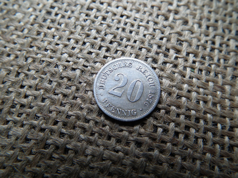 Németország , ezüst 20 pfennig 1876 F 