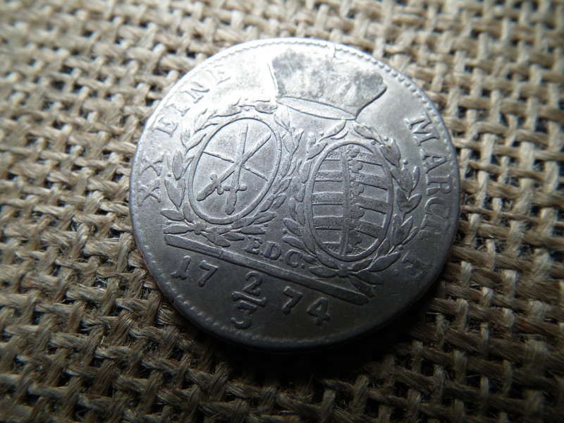 Szász , ezüst 2/3 tallér 1774 , thaler , Frederick August III