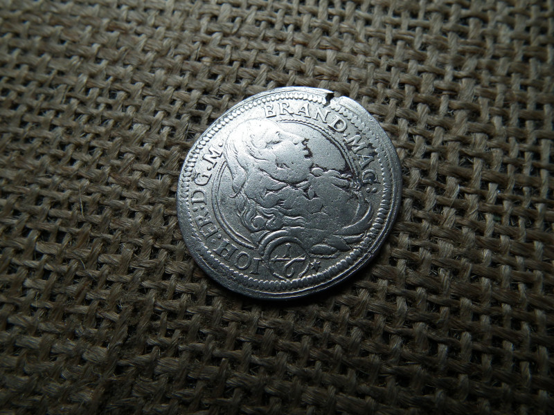 Ezüst 1/6 tallér 1677 , Thaler - John Frederick , 	Brandenburg-Ansbach őrgrófsága ( német államok )