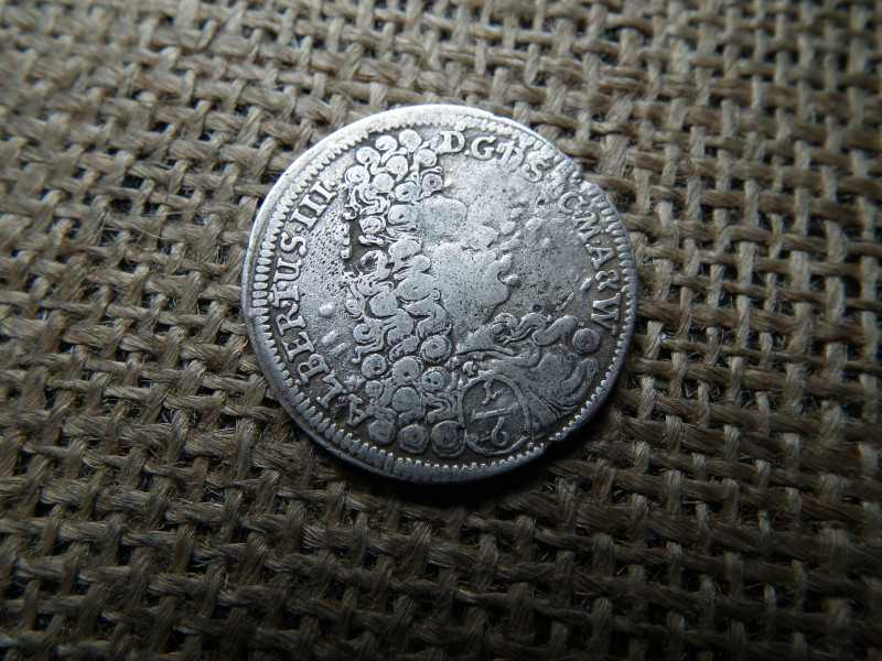 Ezüst 1/6 tallér 1693 , Thaler - Albert III , 	Szász-Coburgi Hercegség ( Német Államok ) , ritka 