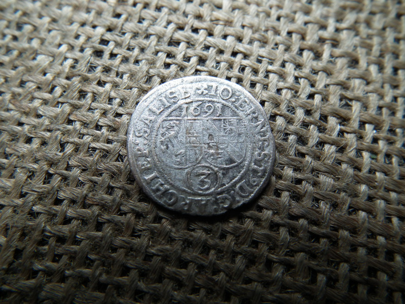 Ezüst 3 krajcár 1691 , Salzburg  Kreuzer Johann Ernst von Thun und Hohenstein