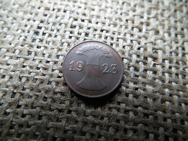Németország 1 pfennig 1923 J , rentenpfennig 