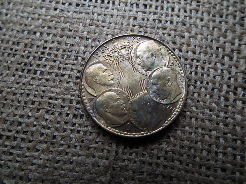 Görögország , ezüst 30 drachma 1963 , I. Pál királyi dinasztia