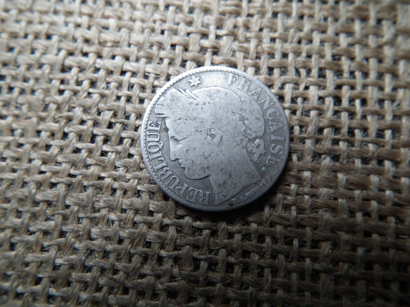 Franciaország , ezüst 1 frank 1872 A , franc 