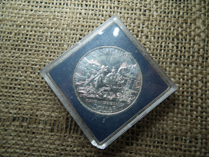 Kanada , ezüst 1 dollár 1989 , 1 Dollar - Elizabeth II MacKenzie River