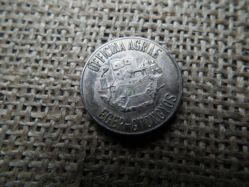 Officine Agriae Eger - Gyöngyös ezüst , vagy ezüstözött emlékérem 