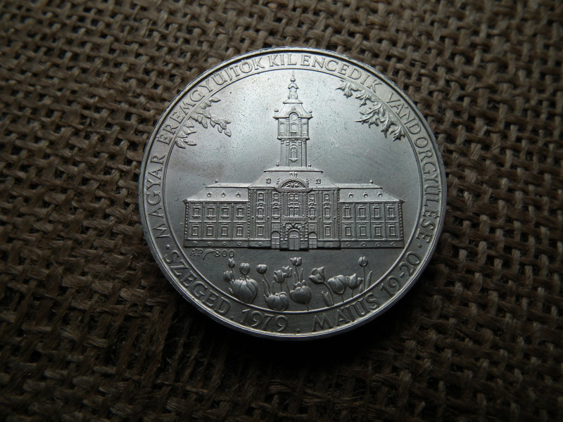 Ezüst , 1979 MÉE - Szeged 9. vándorgyűlés emlékérem , 43,18g 800/1000