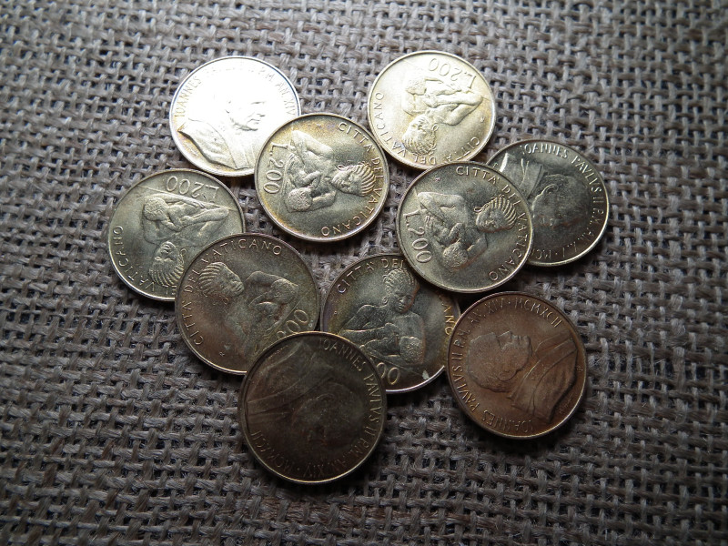 Vatikán , 200 lire 1992 , líra , rolnis verdefényes  , ár/db , II. János Pál pápa anyák napja