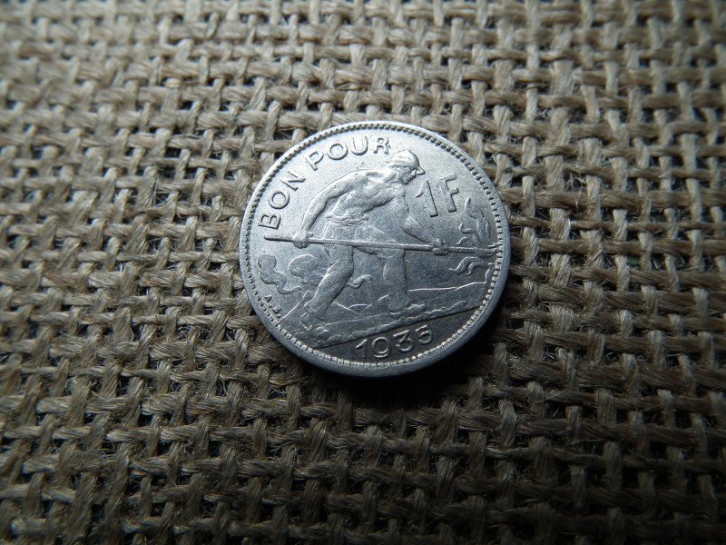 Luxemburg 1 franc 1935 , frank 