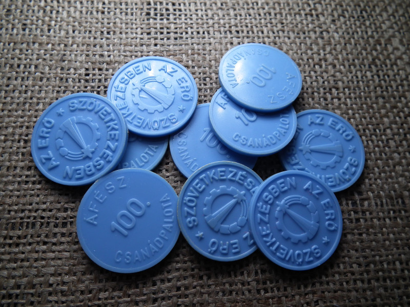 CSANÁDPALOTA ÁFÉSZ - MŰANYAG ZSETON - 100 , ár/db 