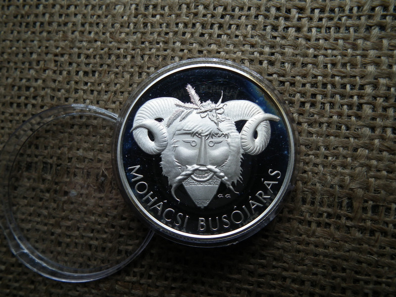Ezüst 5000 forint 2011 PP , Mohácsi busójárás