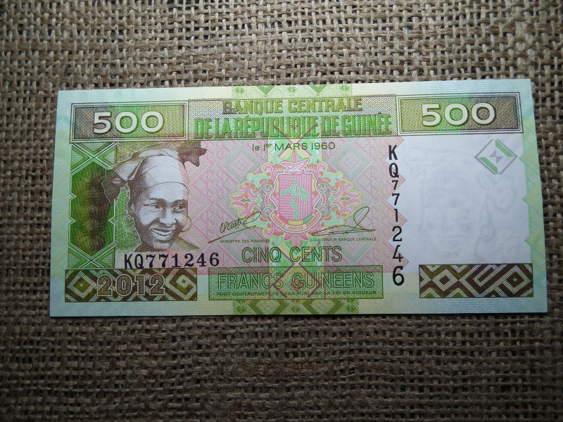 Guinea 500 francs 2012 UNC , C1