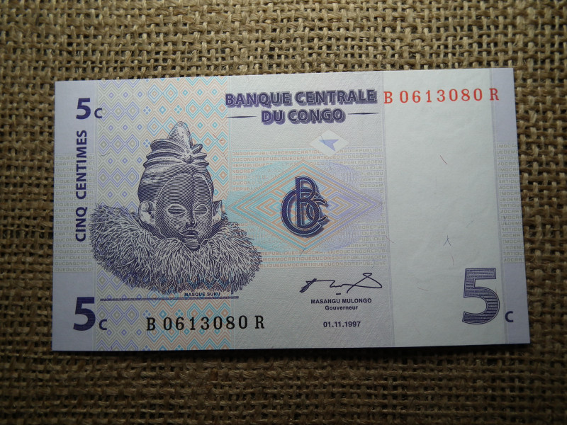 Congo 5 centimes 1997 UNC , C1