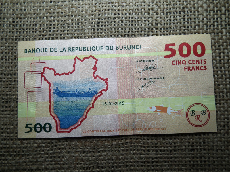 Burundi 500 francs 2015 , UNC , C1