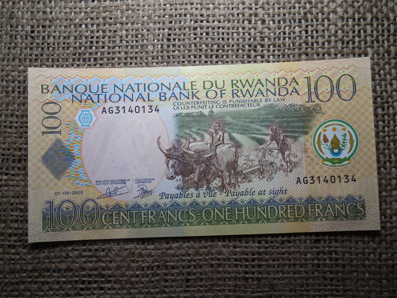 Ruanda 100 francs 2003 , UNC , C1