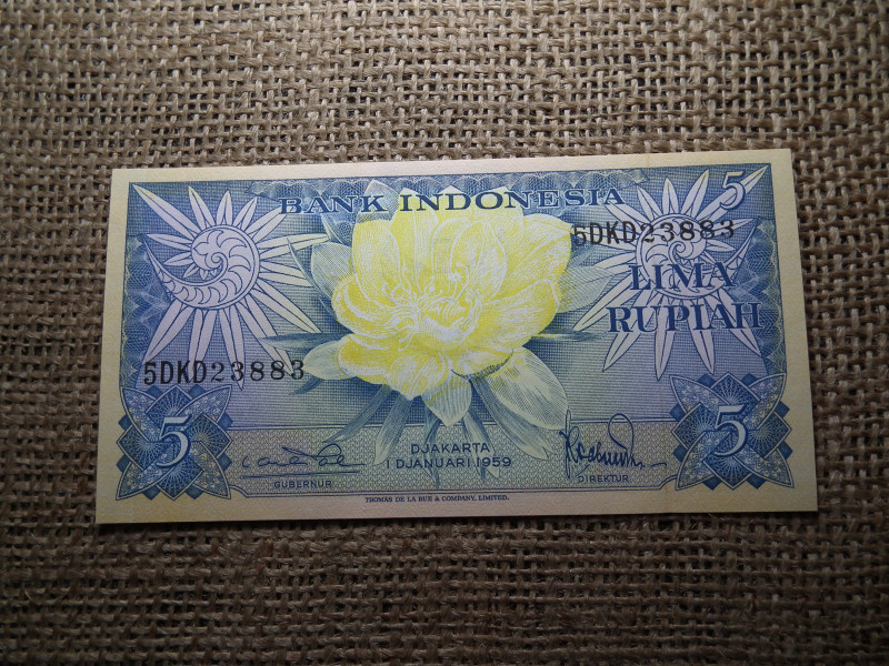 Indonézia 5 rupiah 1959 , UNC ,C1