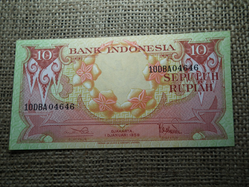 Indonézia 10 rupiah 1959 , UNC ,C1