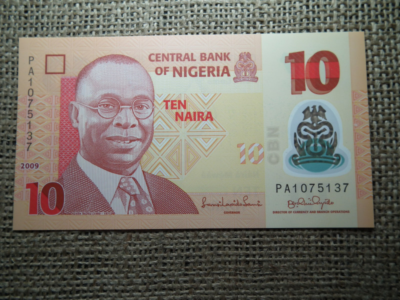 Nigéria 10 naira 2009 UNC , C1