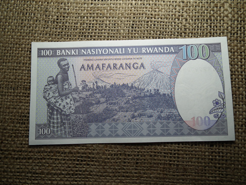 Ruanda 100 francs 1989 , UNC , C1