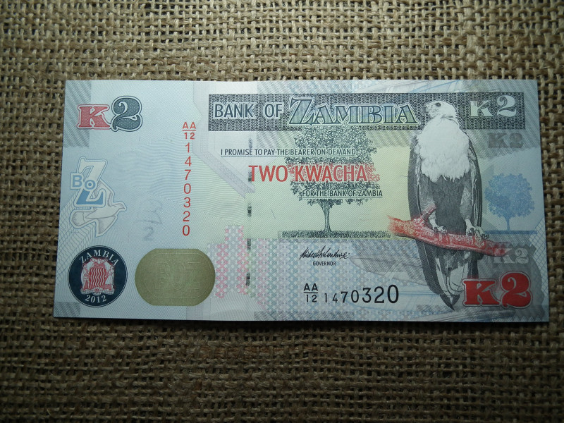 Zambia 2 kwacha 2012 UNC , C1