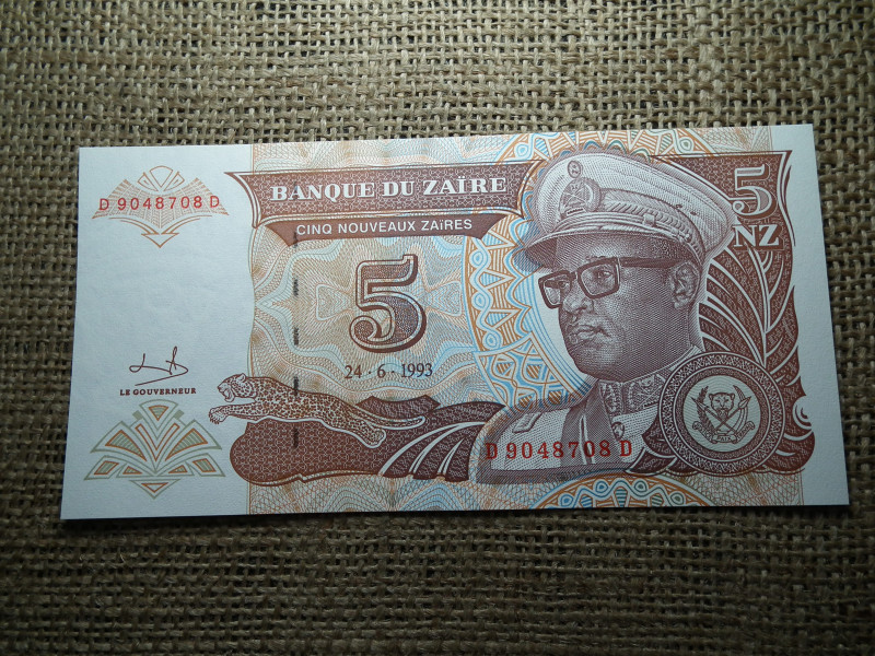 Zaire 5 zaire 1993 UNC , C1