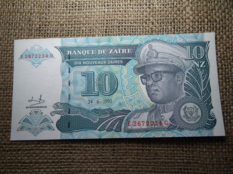 Zaire 10 zaire 1993 UNC , C1
