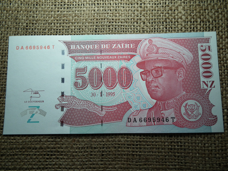 Zaire 5000 zaire 1995 UNC , C1