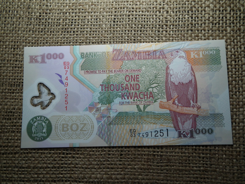 Zambia 1000 kwacha 2011 UNC , C1