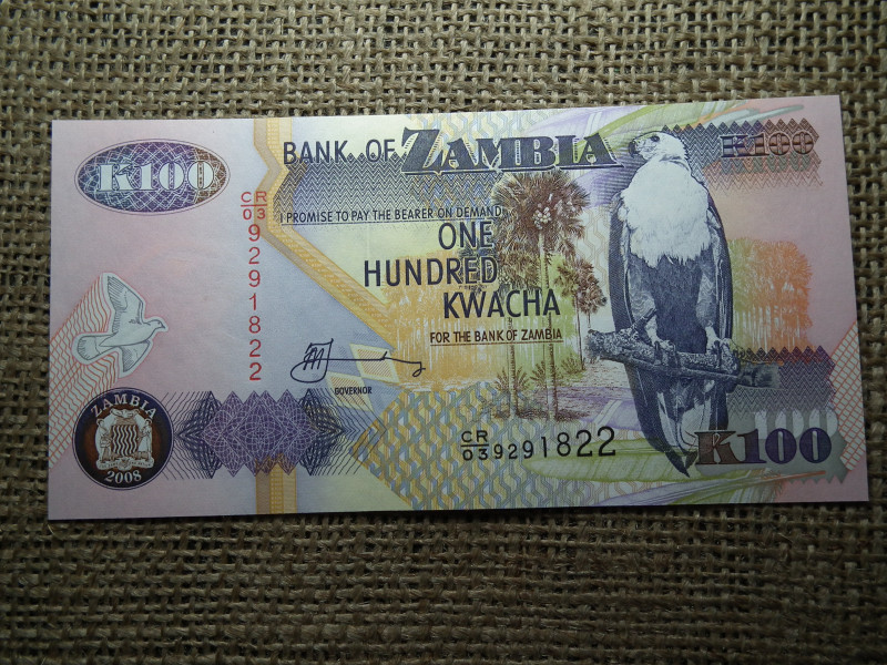 Zambia 100 kwacha 2008 UNC , C1