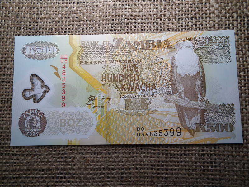 Zambia 500 kwacha 2009 UNC , C1