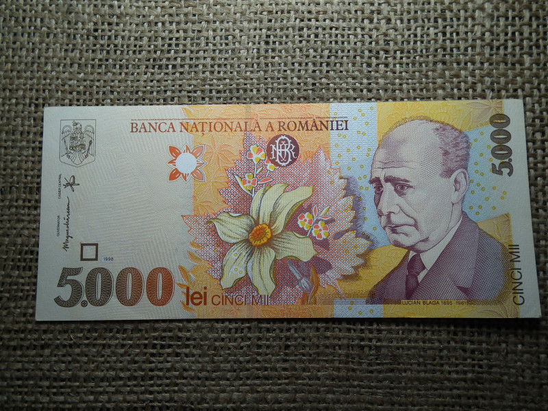 Románia 5000 lei 1998 , EF , C1