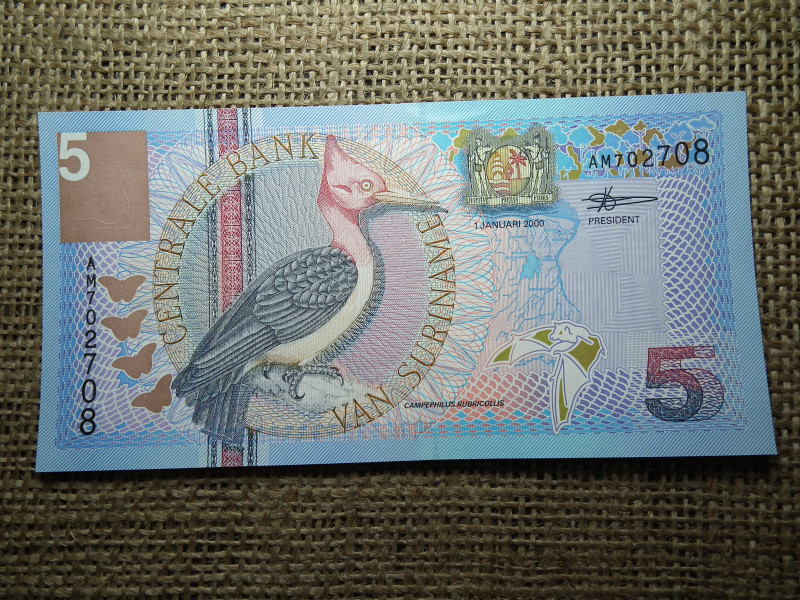 Suriname 5 gulden 2000 , UNC ,C1