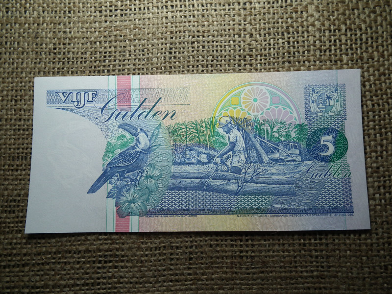 Suriname 5 gulden 1998 , UNC , C1