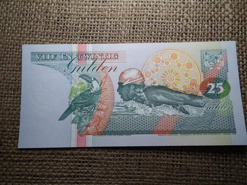 Suriname 25 gulden 1998 , UNC  , C1