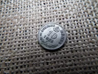 Ferenc József , ezüst 10 krajcár 1865 V , Velence 