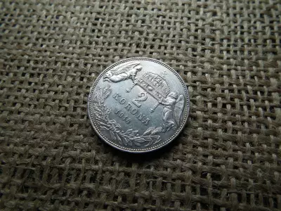 Ferenc József , ezüst 2 korona 1914 KB , Körmöcbánya , ritka 
