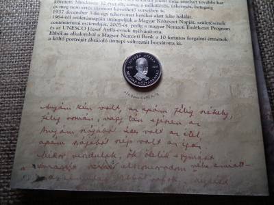 Dísztokos forgalmi sor 2005 PP , József Attila 10 forint 