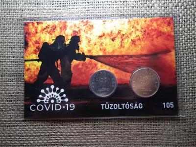 COVID - 19 TISZTELET A HŐSÖKNEK 10 - 20 FORINT 2020 TŰZOLTÓSÁG
