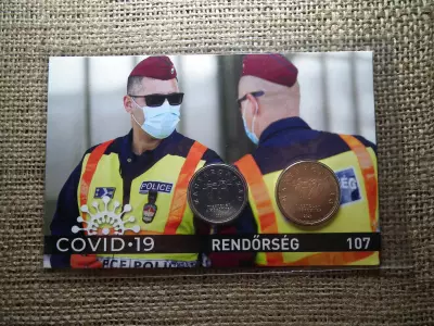 COVID  -19 TISZTELET A HŐSÖKNEK 10 - 20 FORINT 2020 RENDŐRSÉG 