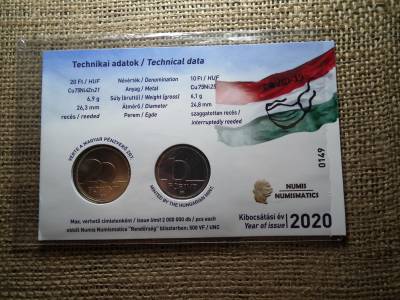 COVID  -19 TISZTELET A HŐSÖKNEK 10 - 20 FORINT 2020 RENDŐRSÉG 
