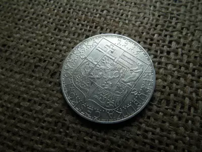 Csehszlovákia , ezüst 20 korona 1934 , Korun , 