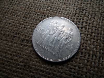 Csehszlovákia , ezüst 20 korona 1934 , Korun , 