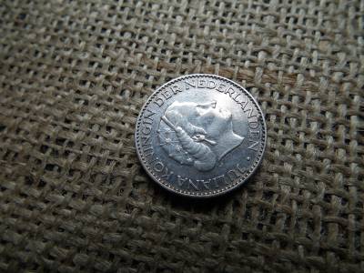 Hollandia , ezüst 1 gulden 1955