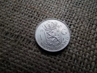 Hollandia , ezüst 1 gulden 1965