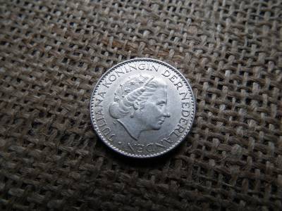 Hollandia , ezüst 1 gulden 1965
