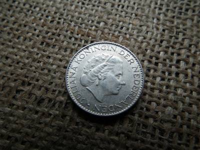 Hollandia , ezüst 1 gulden 1966