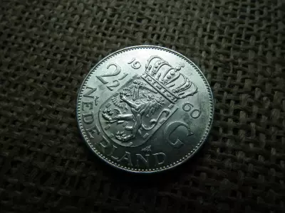 Hollandia , ezüst 2 1/2 gulden 1960