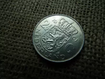 Hollandia , ezüst 2 1/2 gulden 1961