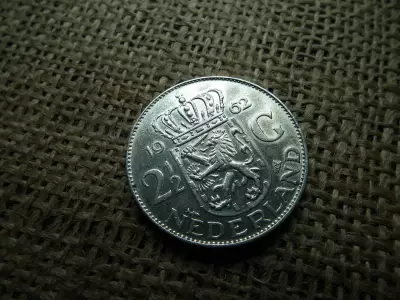 Hollandia , ezüst 2 1/2 gulden 1962