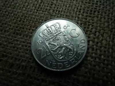 Hollandia , ezüst 2 1/2 gulden 1964